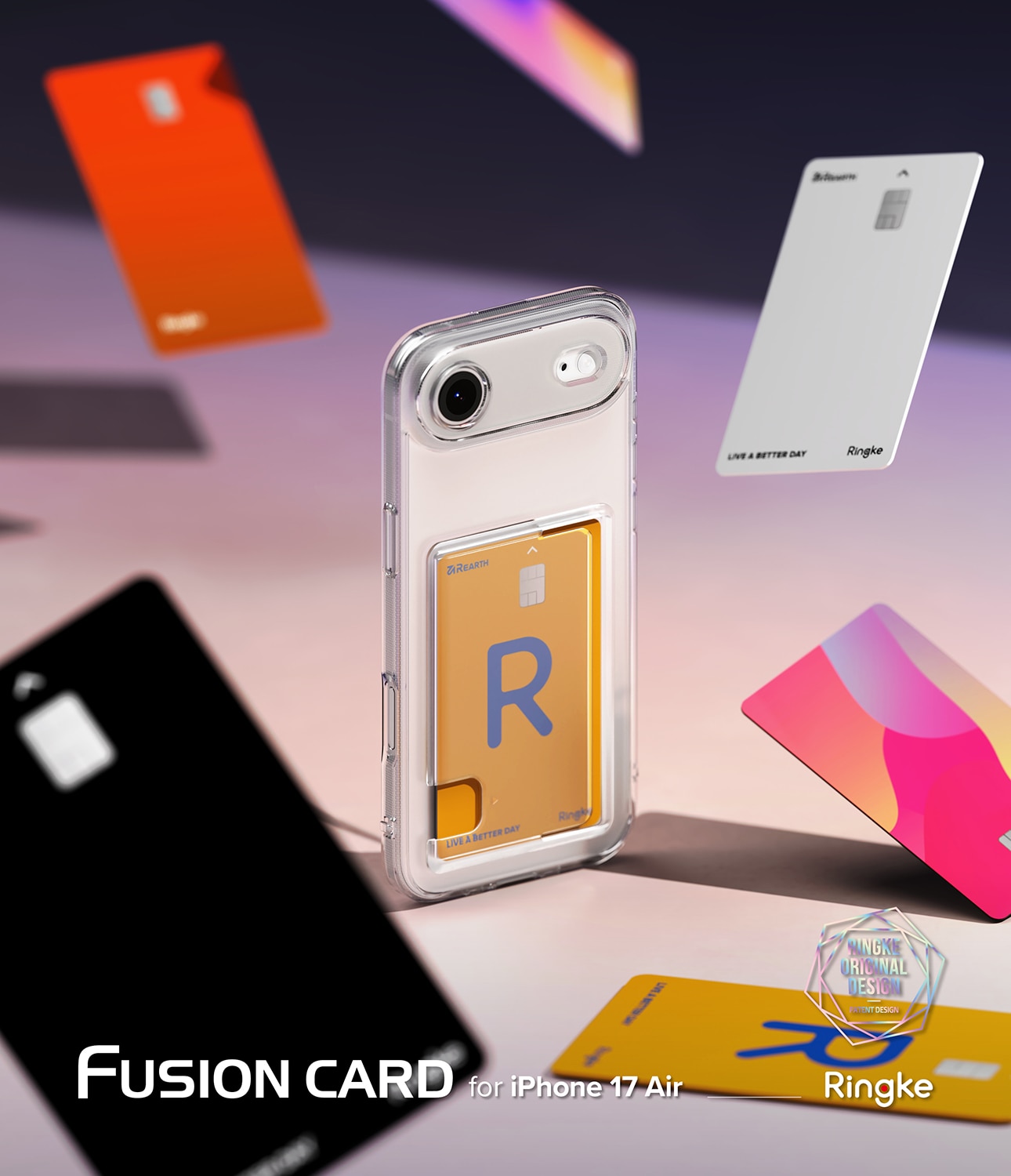 Fusion Card Case iPhone 17 Air Genomskinlig