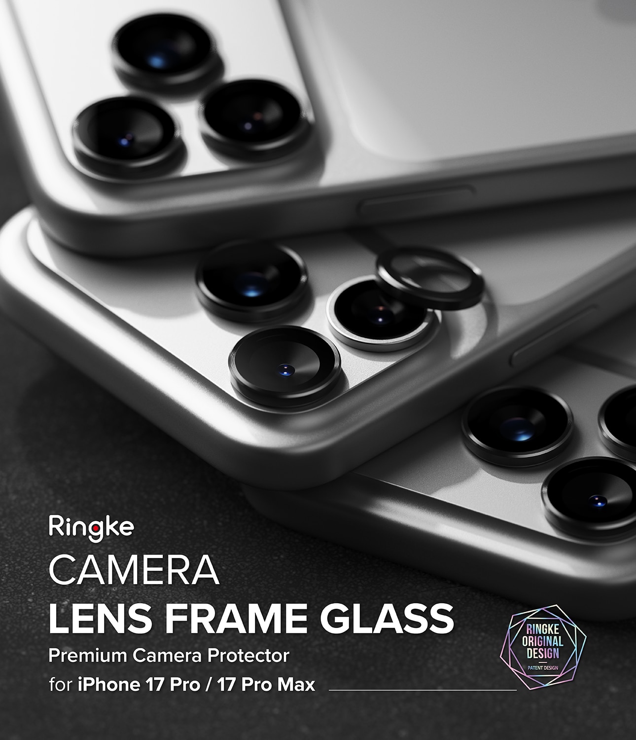 Camera Lens Frame Glass (2-pack) iPhone 17 Pro Max Black