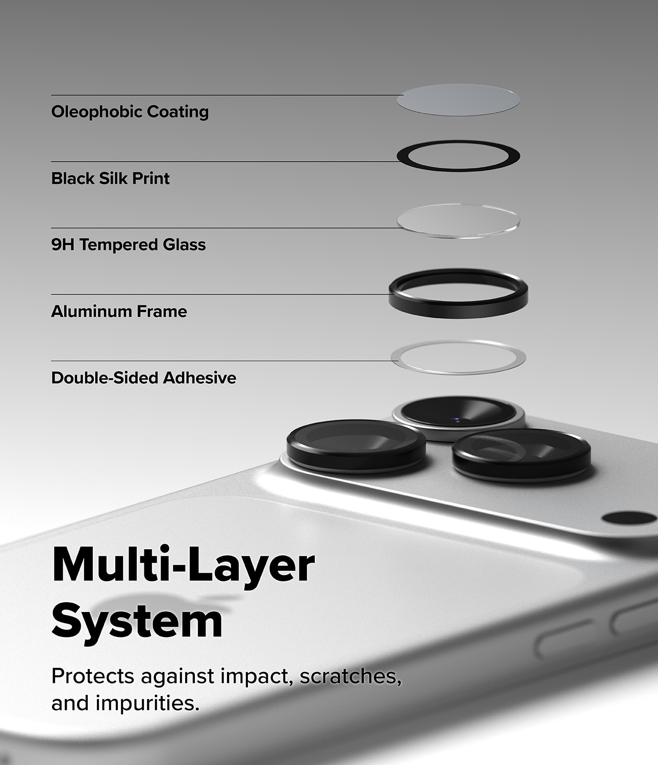 Camera Lens Frame Glass (2-pack) iPhone 17 Pro Max Black