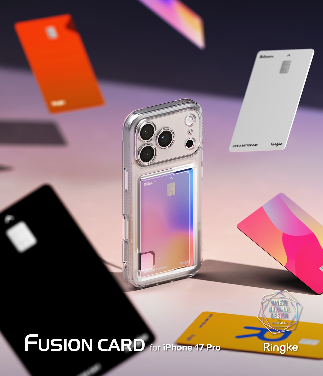 Fusion Card Case iPhone 17 Pro Max Genomskinlig