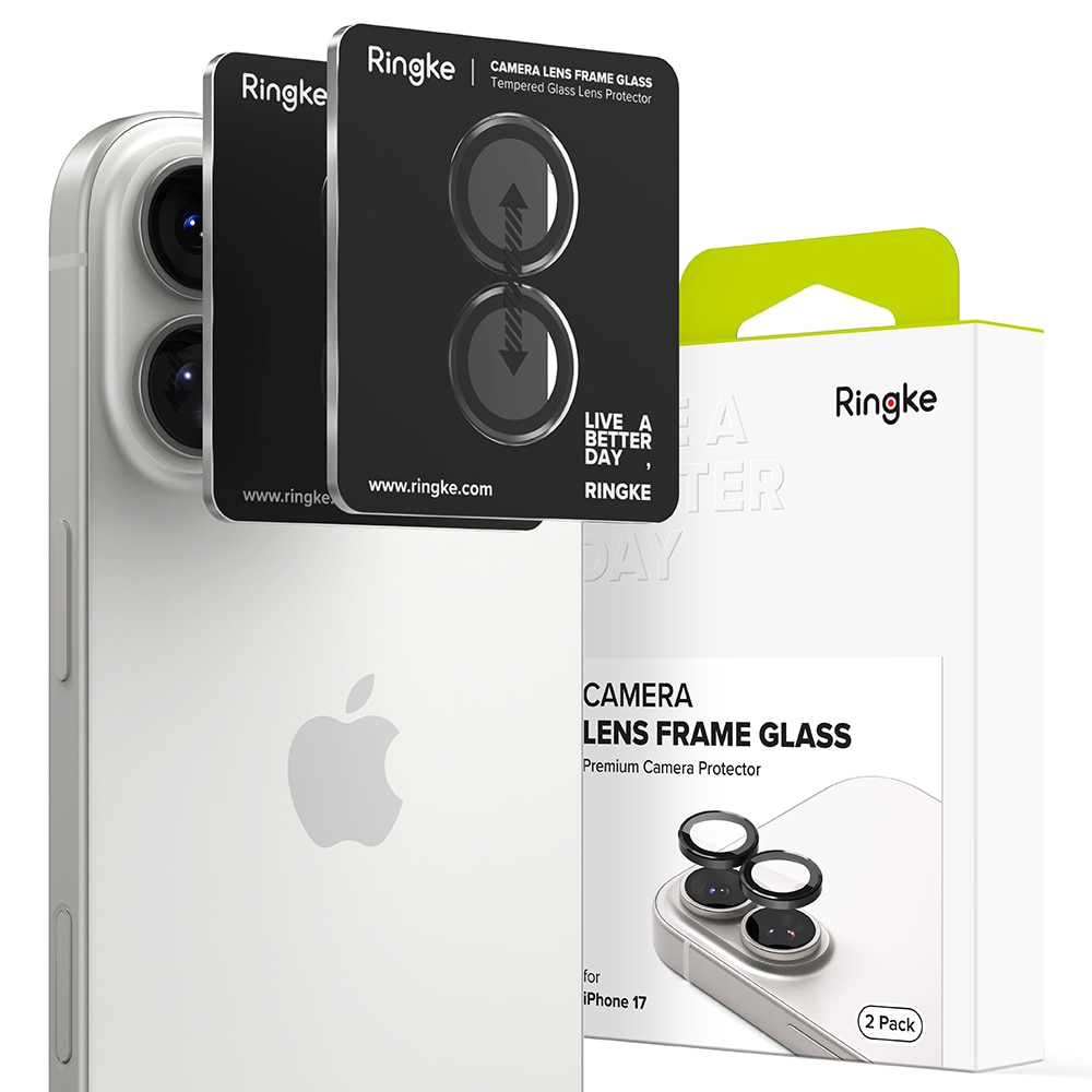 Camera Lens Frame Glass (2-pack) iPhone 17 Black