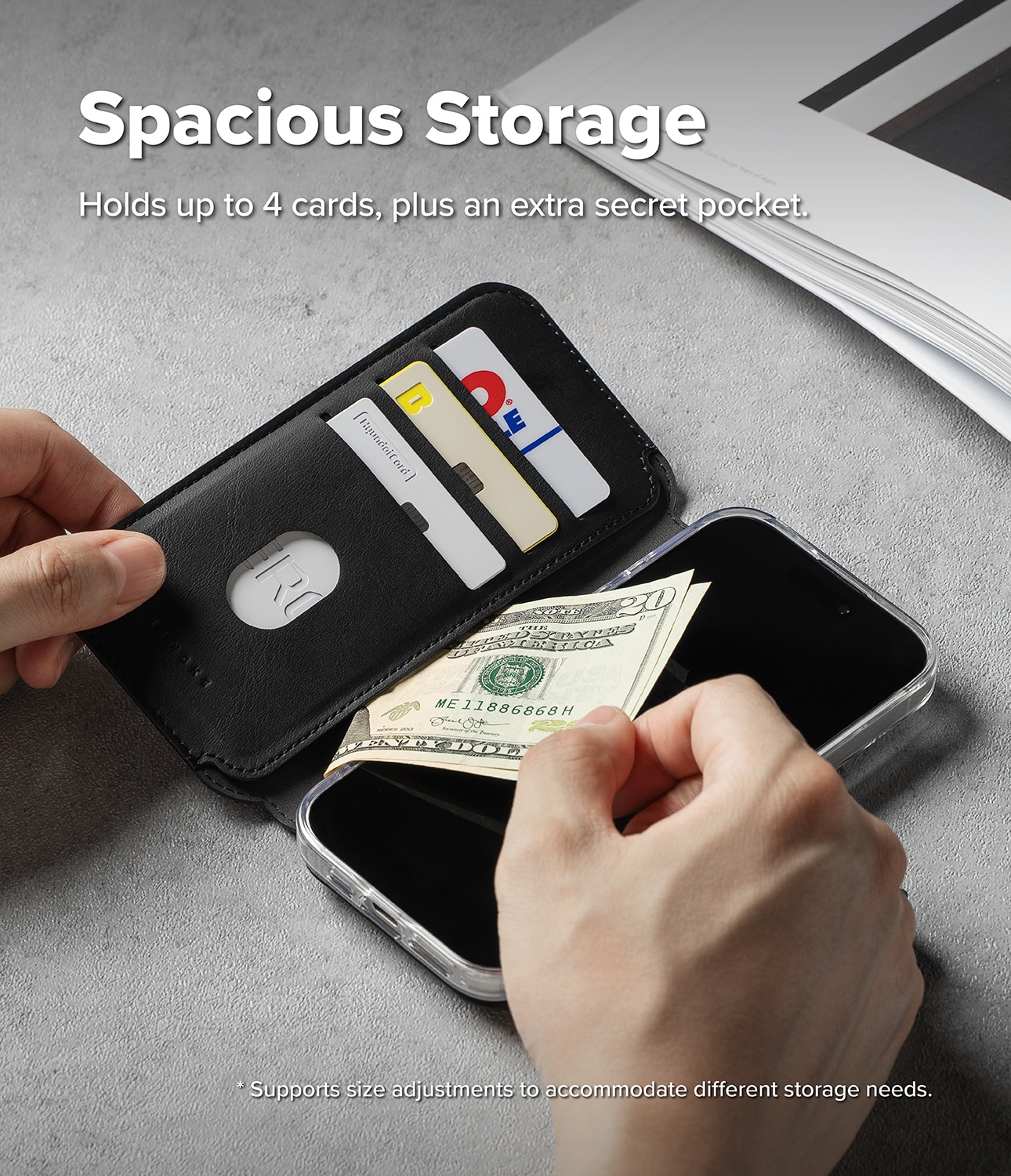 Folio Grip Wallet Magnetic iPhone 17 Black