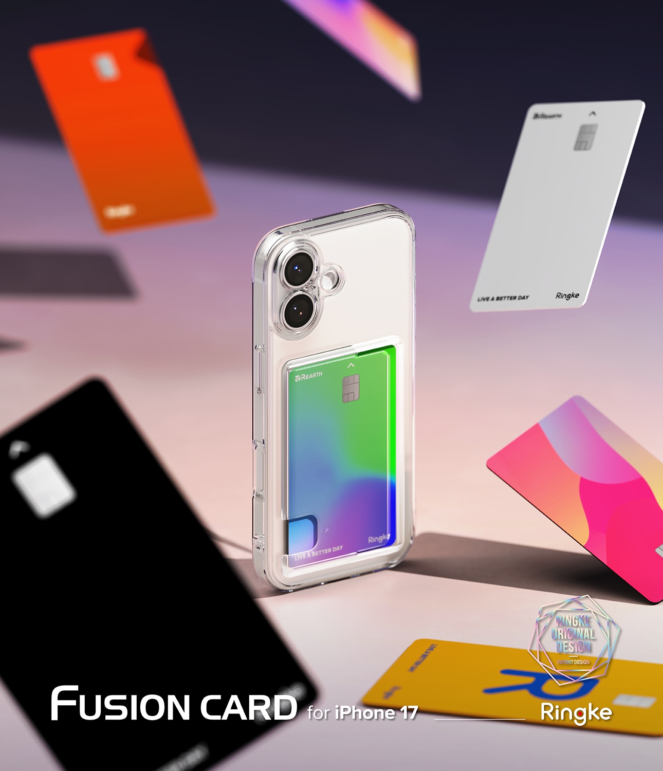 Fusion Card Case iPhone 17 Genomskinlig
