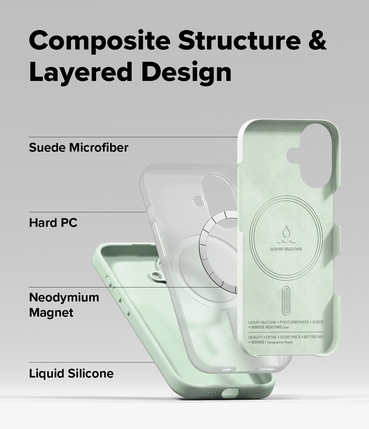 Silicone Magnetic Case iPhone 17 Soft Mint
