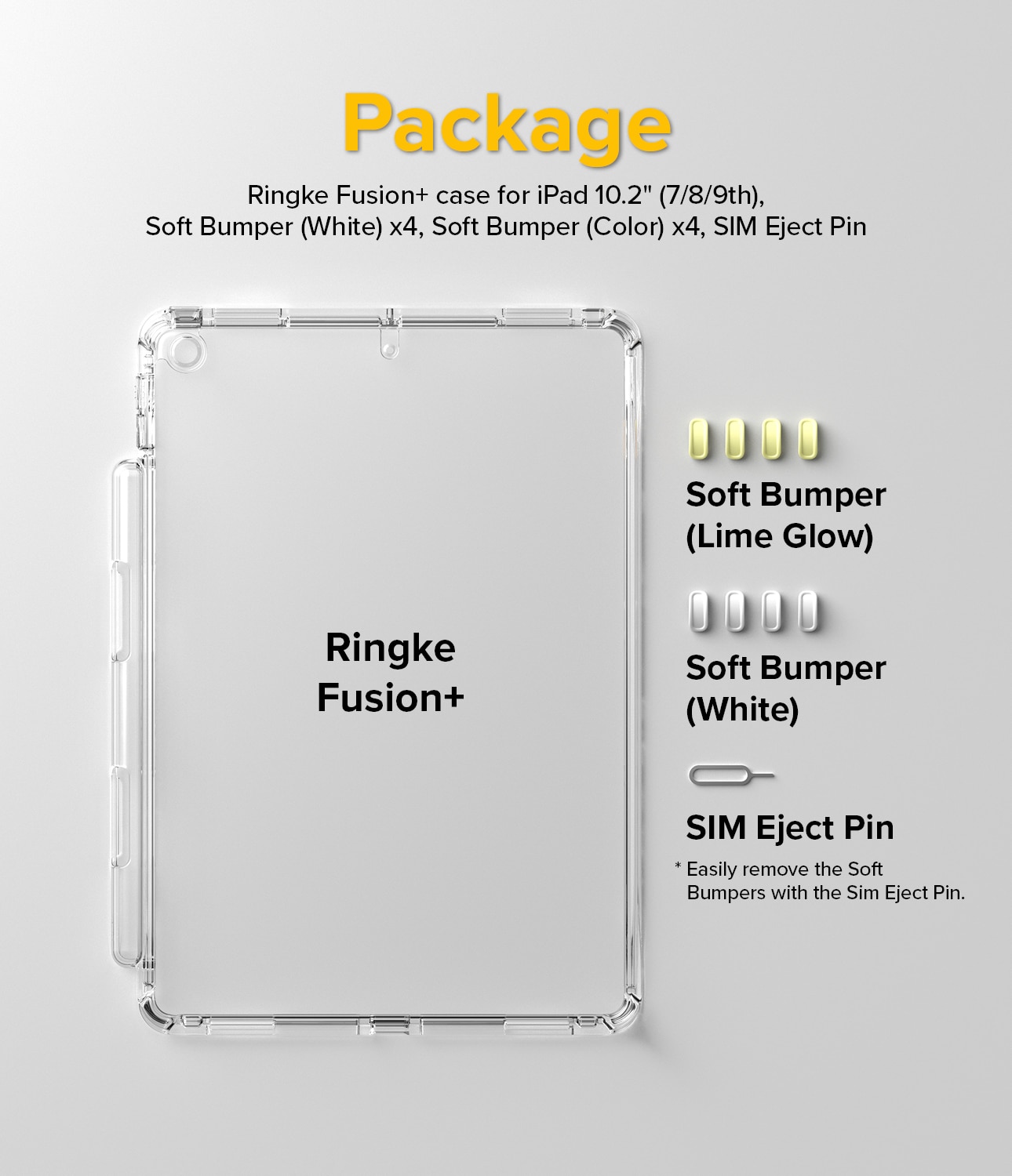 Fusion Plus Case iPad 10.2 8th Gen (2020)  White/Lime Glow