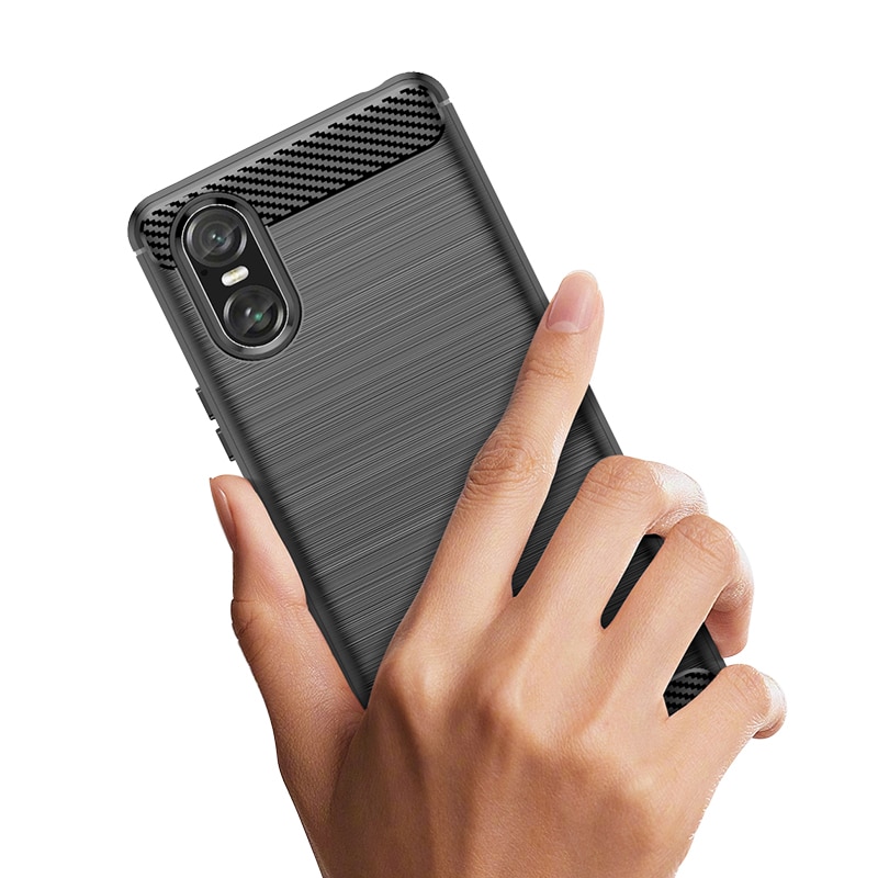 Sony Xperia 10 VI Skal TPU Brushed Svart