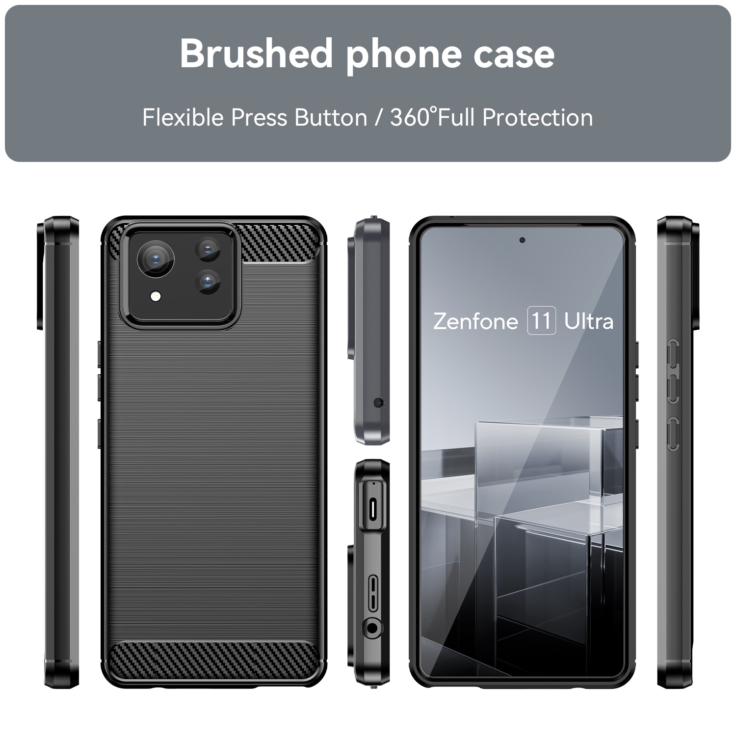 Asus Zenfone 11 Ultra Skal TPU Brushed Black