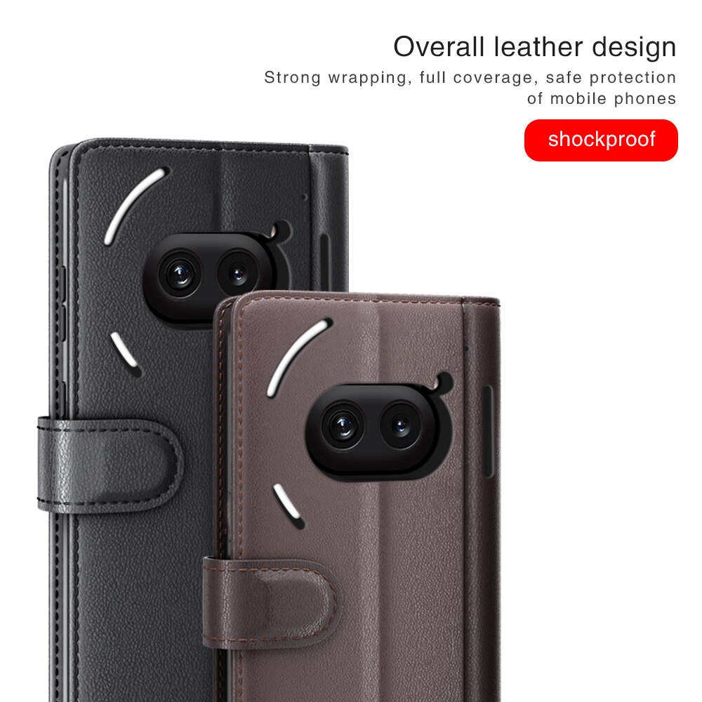 Äkta Läderfodral Nothing Phone 2a Svart