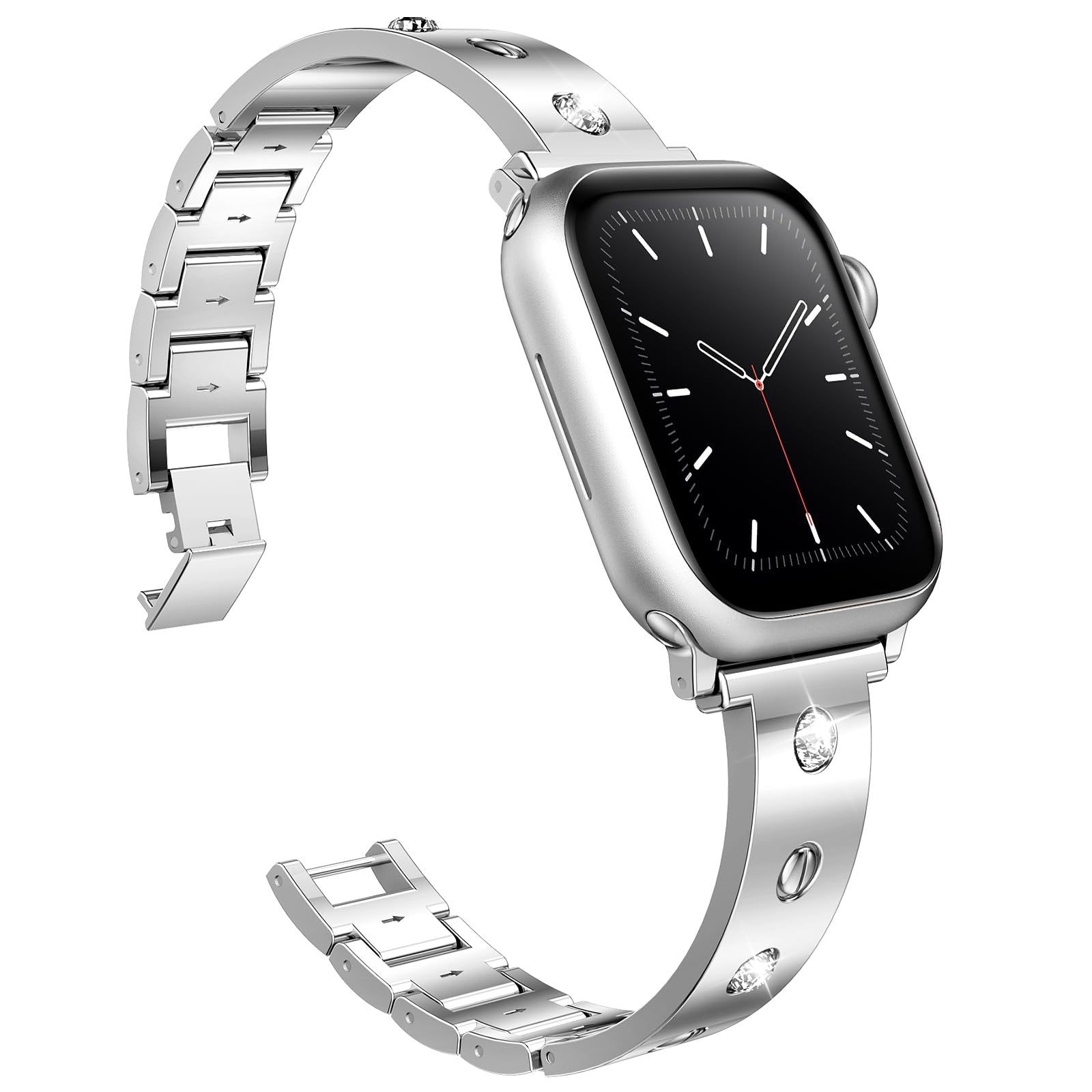 Bangle Diamond Bracelet Apple Watch 41mm Series 8 silver