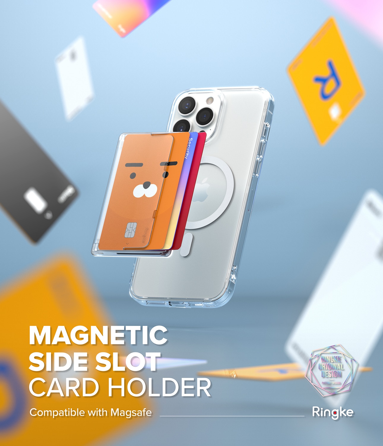 Magnetic Side Slot Card Holder Clear Mist