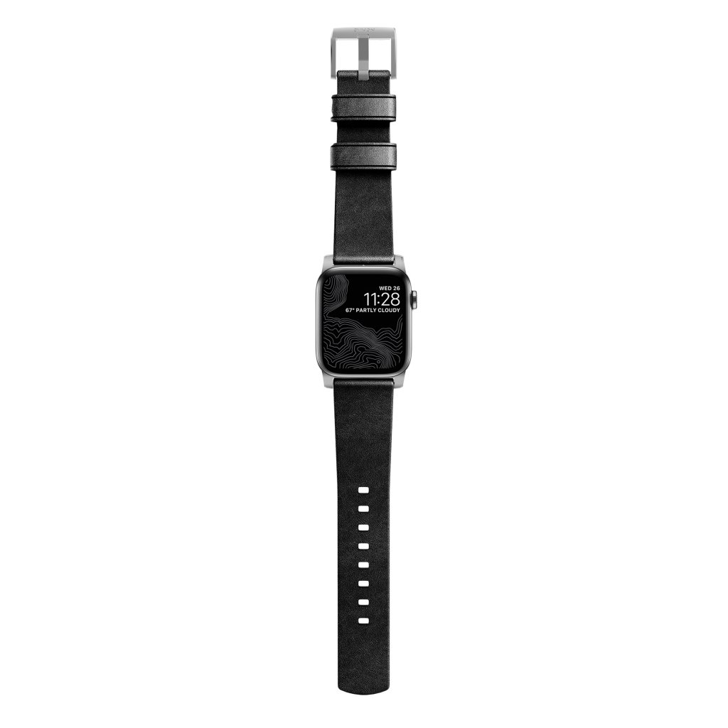 Apple Watch Ultra 2 49mm Modern Band Horween Leather Black (Silver Hardware)