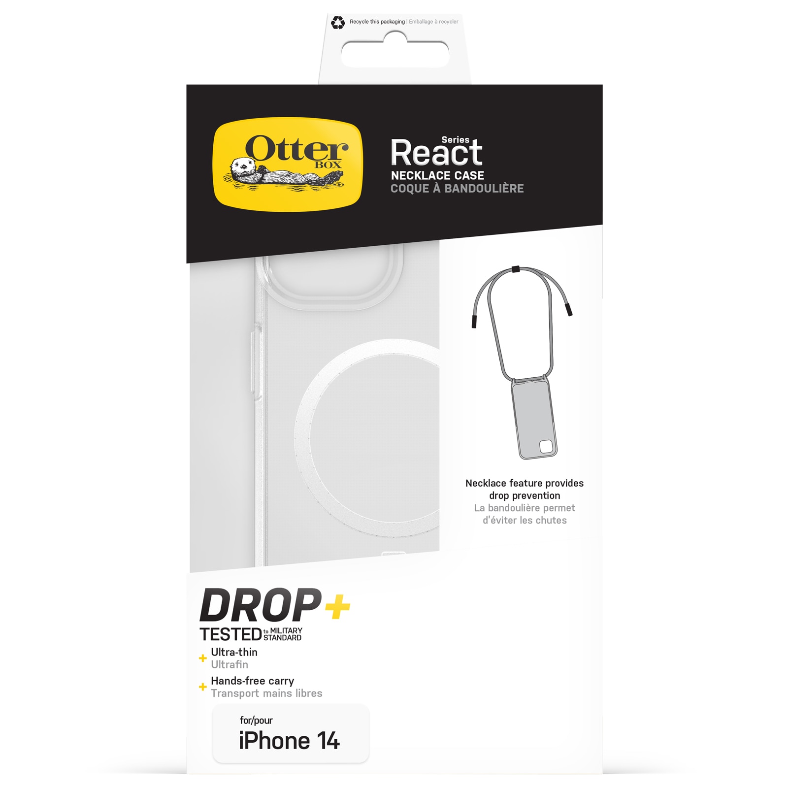 React Necklace MagSafe Skal iPhone 14 Clear