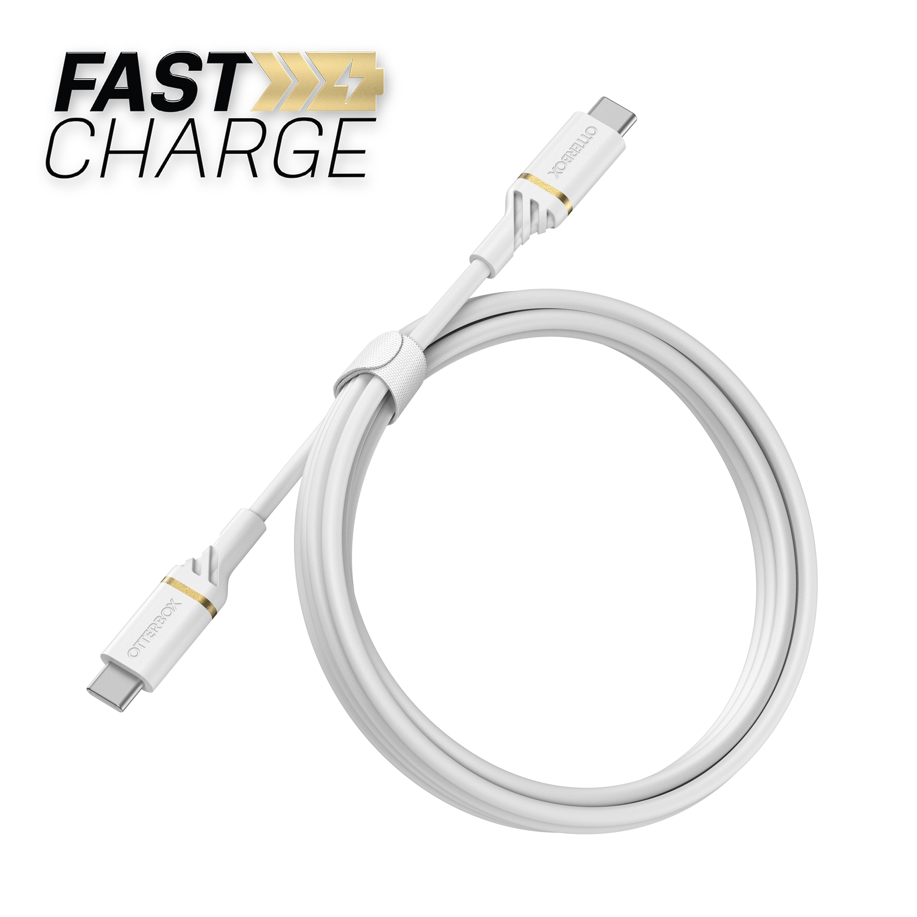 USB-C -> USB-C Laddkabel 1m Fast Charge vit