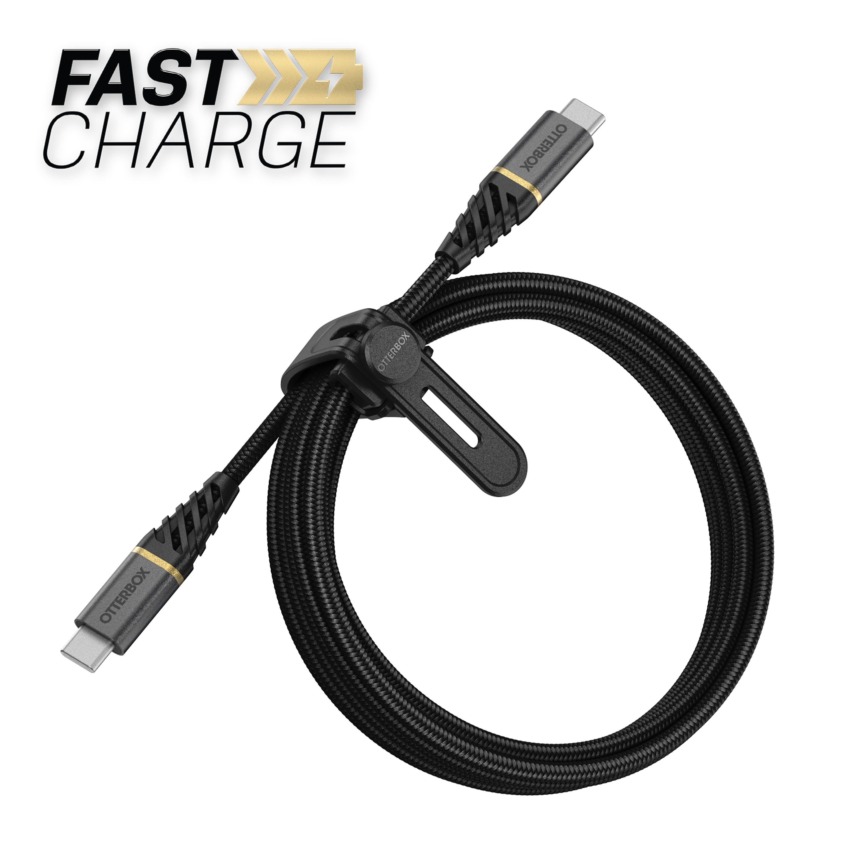 USB-C -> USB-C Laddkabel 2m Premium Fast Charge svart