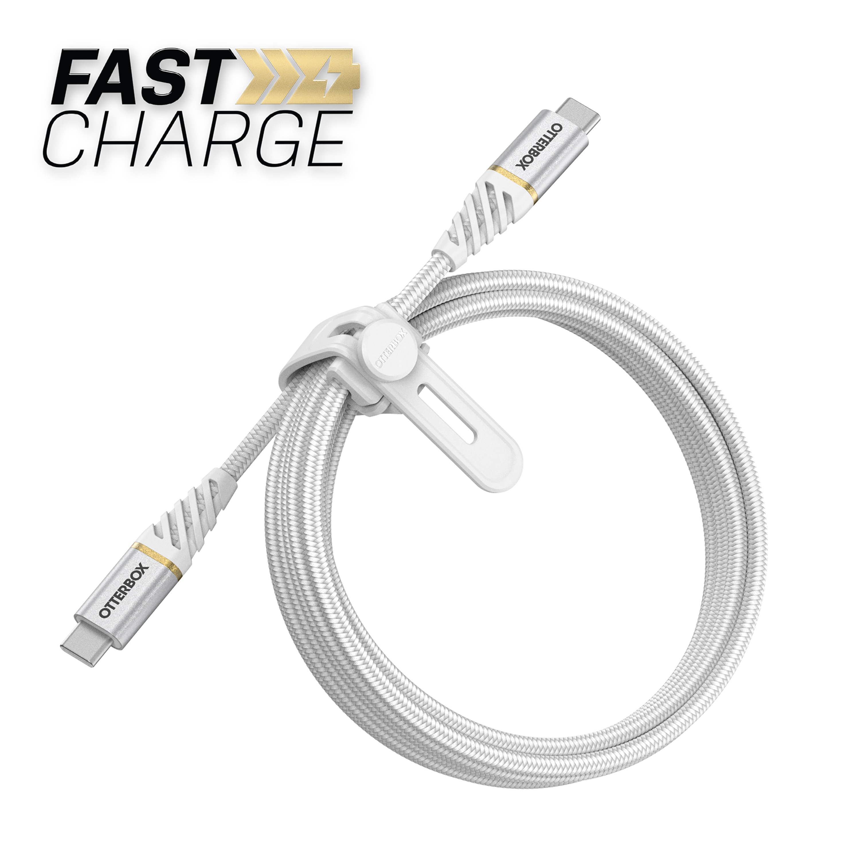 USB-C -> USB-C Laddkabel 2m Premium Fast Charge vit