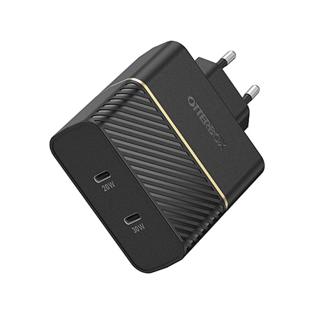 Väggladdare 50W Dual USB-C PD Black Shimmer