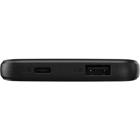 Powerbank 5000 mAh USB-A + USB-C svart