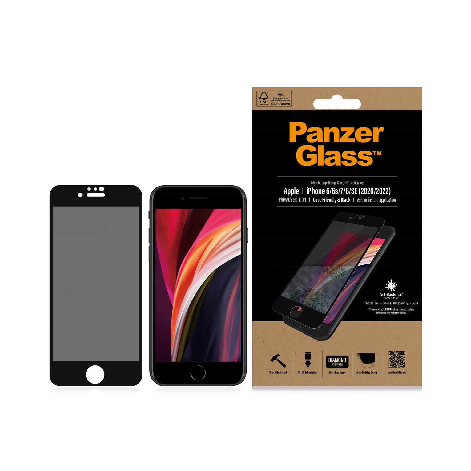 iPhone SE (2022) Privacy Screen Protector Edge-to-Edge