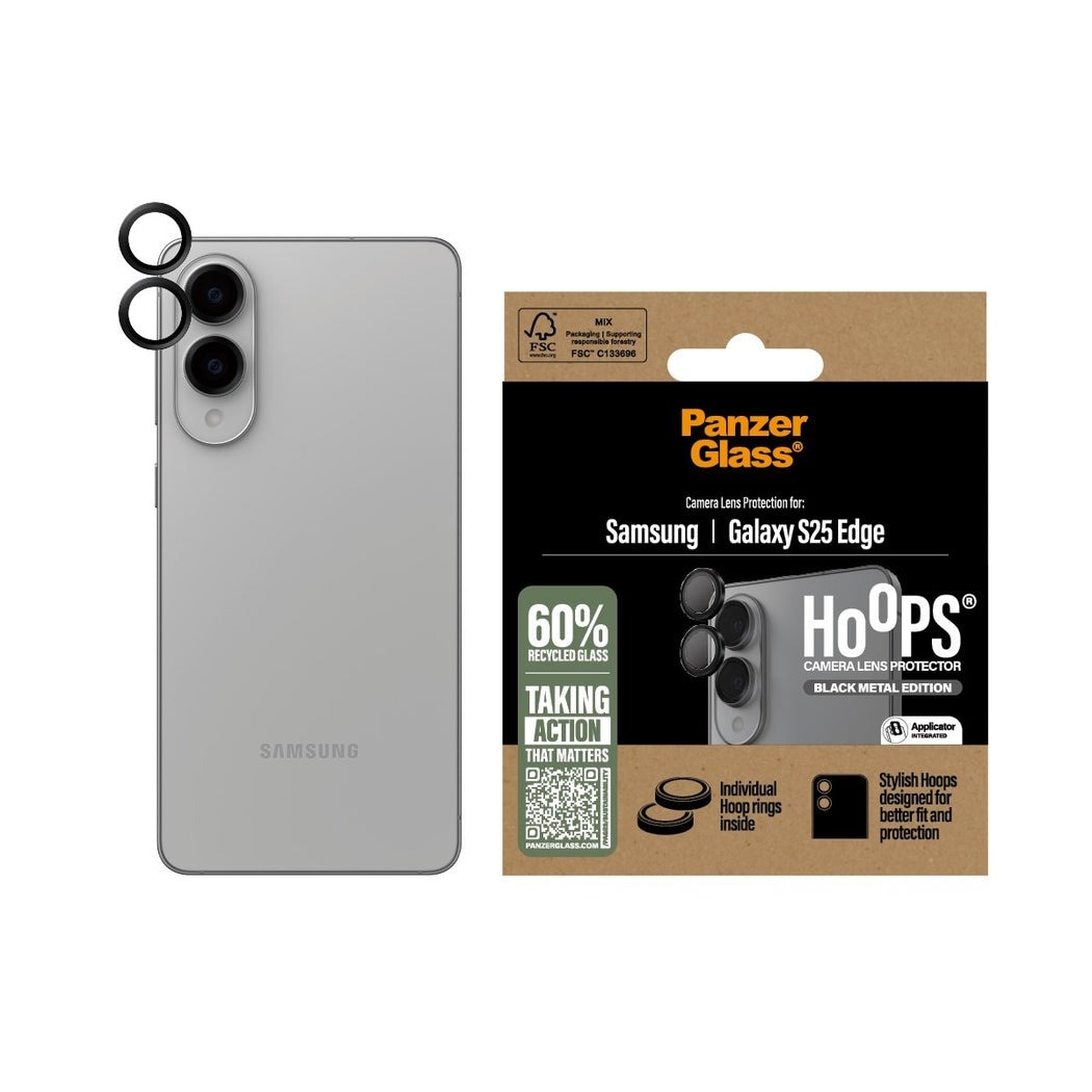 Samsung Galaxy S25 Edge Hoops Camera Lens Protector Svart