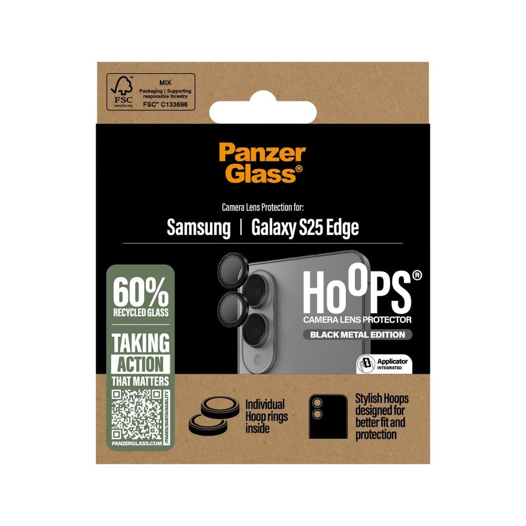 Samsung Galaxy S25 Edge Hoops Camera Lens Protector Svart