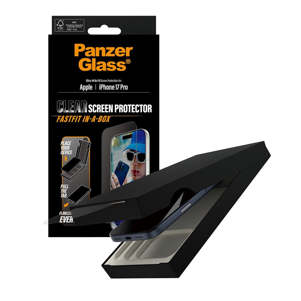 iPhone 17 Pro Screen Protector (with Fastfit in-a-box) Ultra Wide Fit