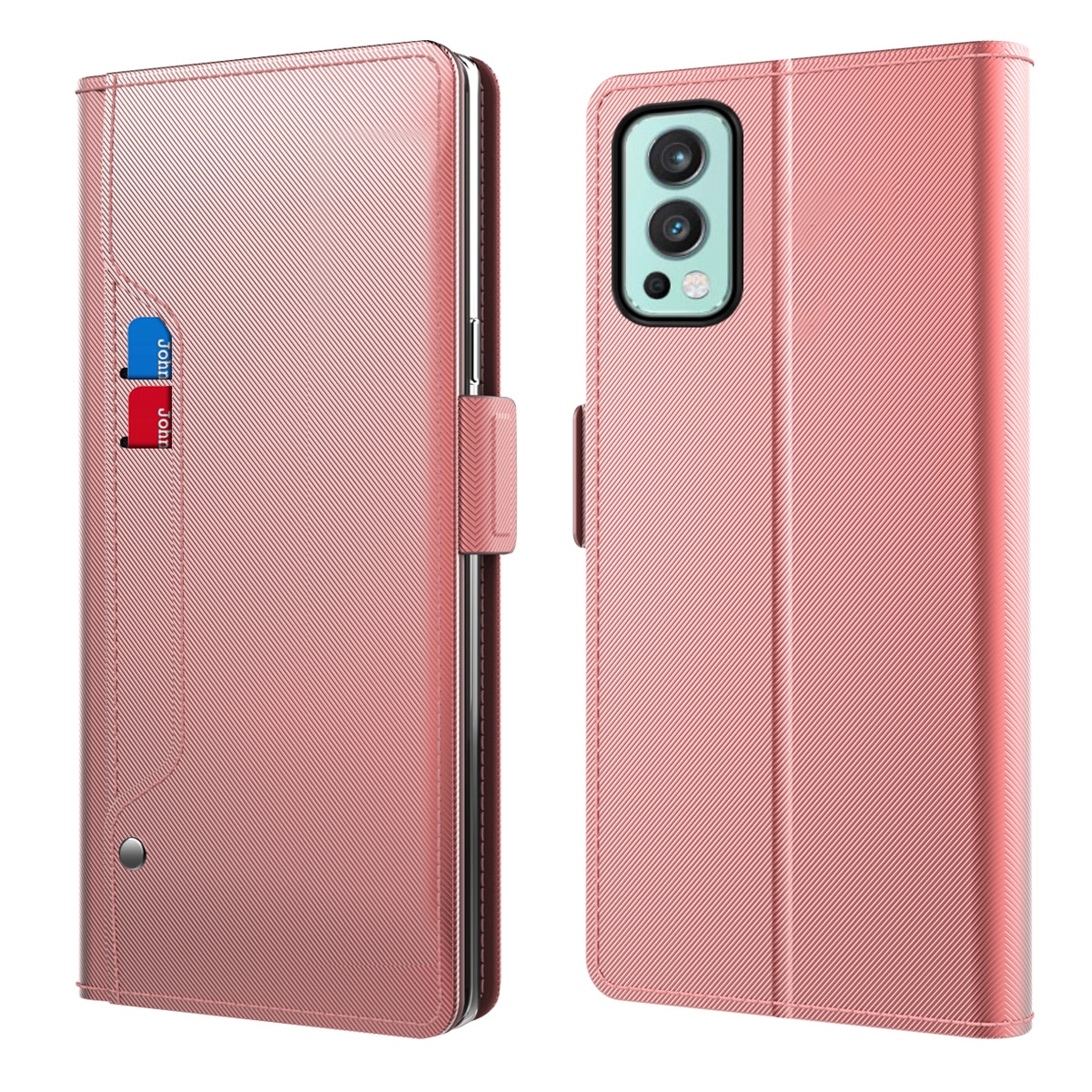 Plånboksfodral Spegel  OnePlus Nord 2 5G rosa guld