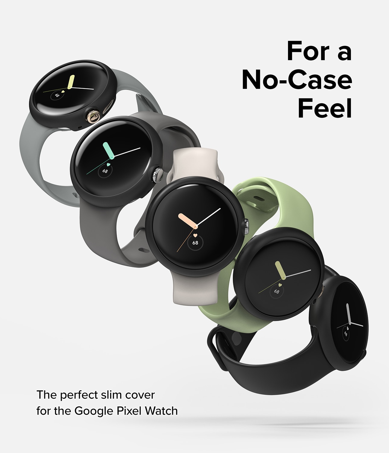 Slim Case (2-pack) Google Pixel Watch Matte Black & Clear