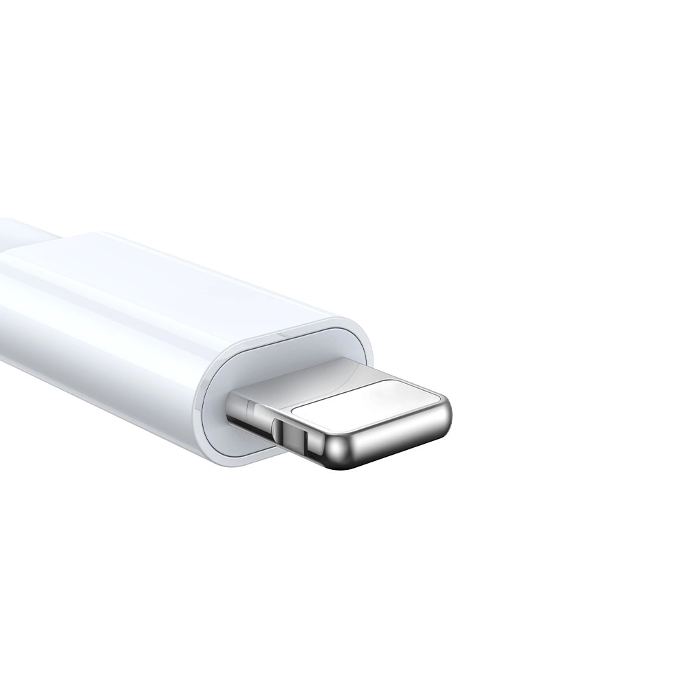3-in-1 Kabel USB-A -> 2x Lightning + Magnetisk Laddare vit (S-IW007)
