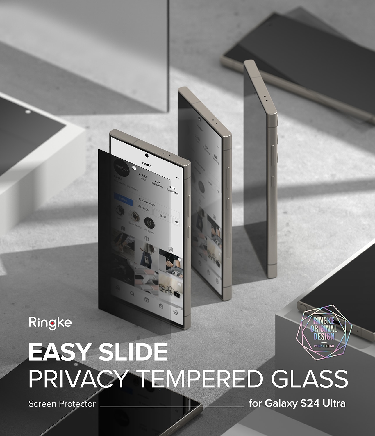 Easy Slide Privacy Glass (2-pack) Samsung Galaxy S24 Ultra