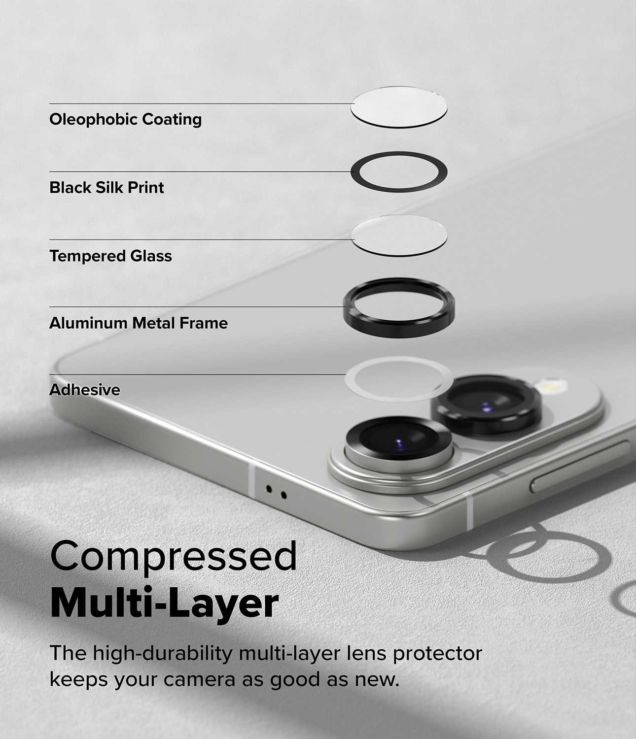 Camera Lens Frame Glass (2-pack) Samsung Galaxy S25 Edge Black