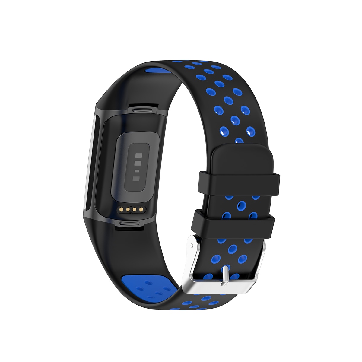 Silikonarmband Sport Fitbit Charge 5 svart/blå