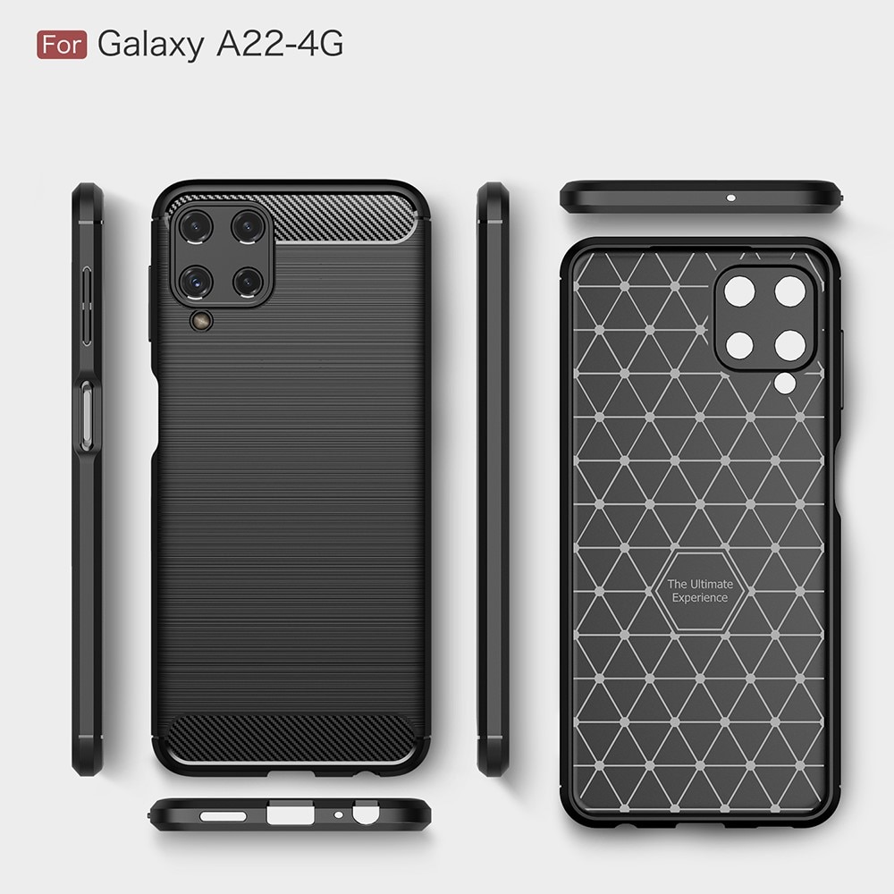 Samsung Galaxy A22 4G Skal TPU Brushed Svart