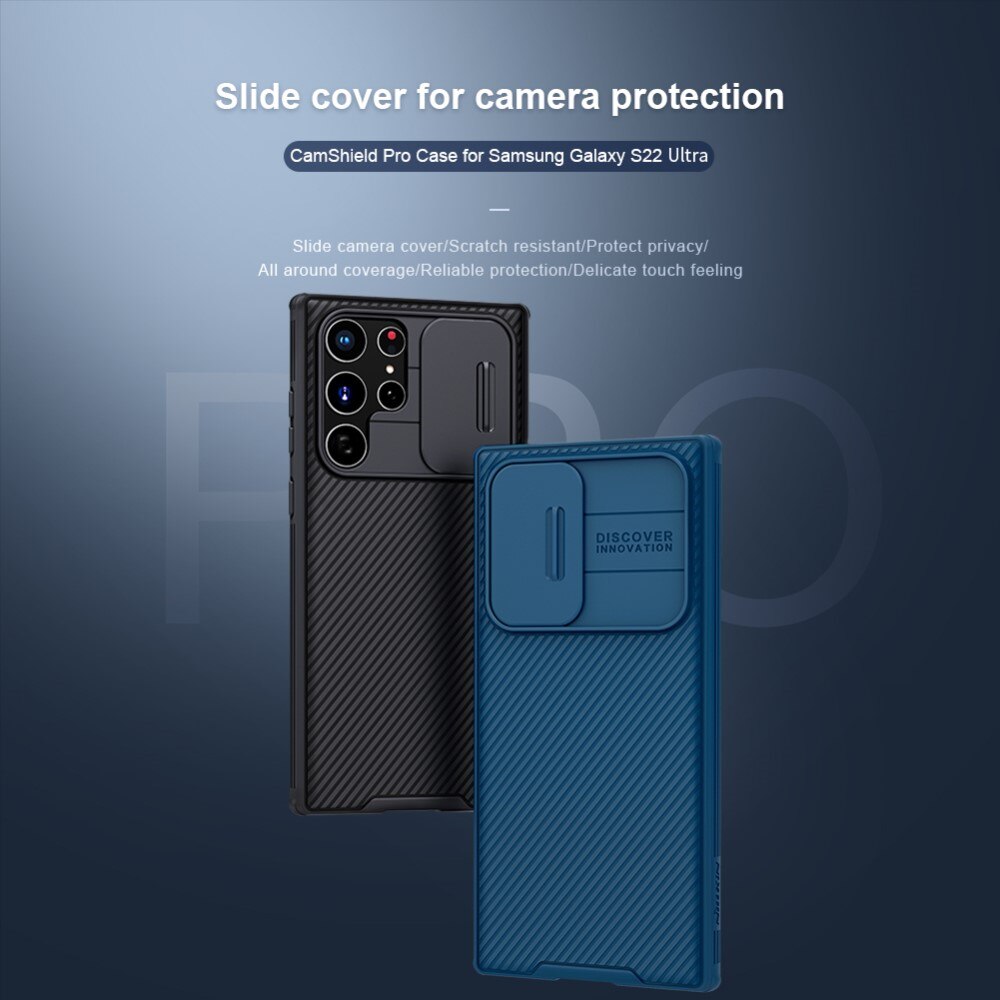 CamShield Skal Samsung Galaxy S22 Ultra Blå