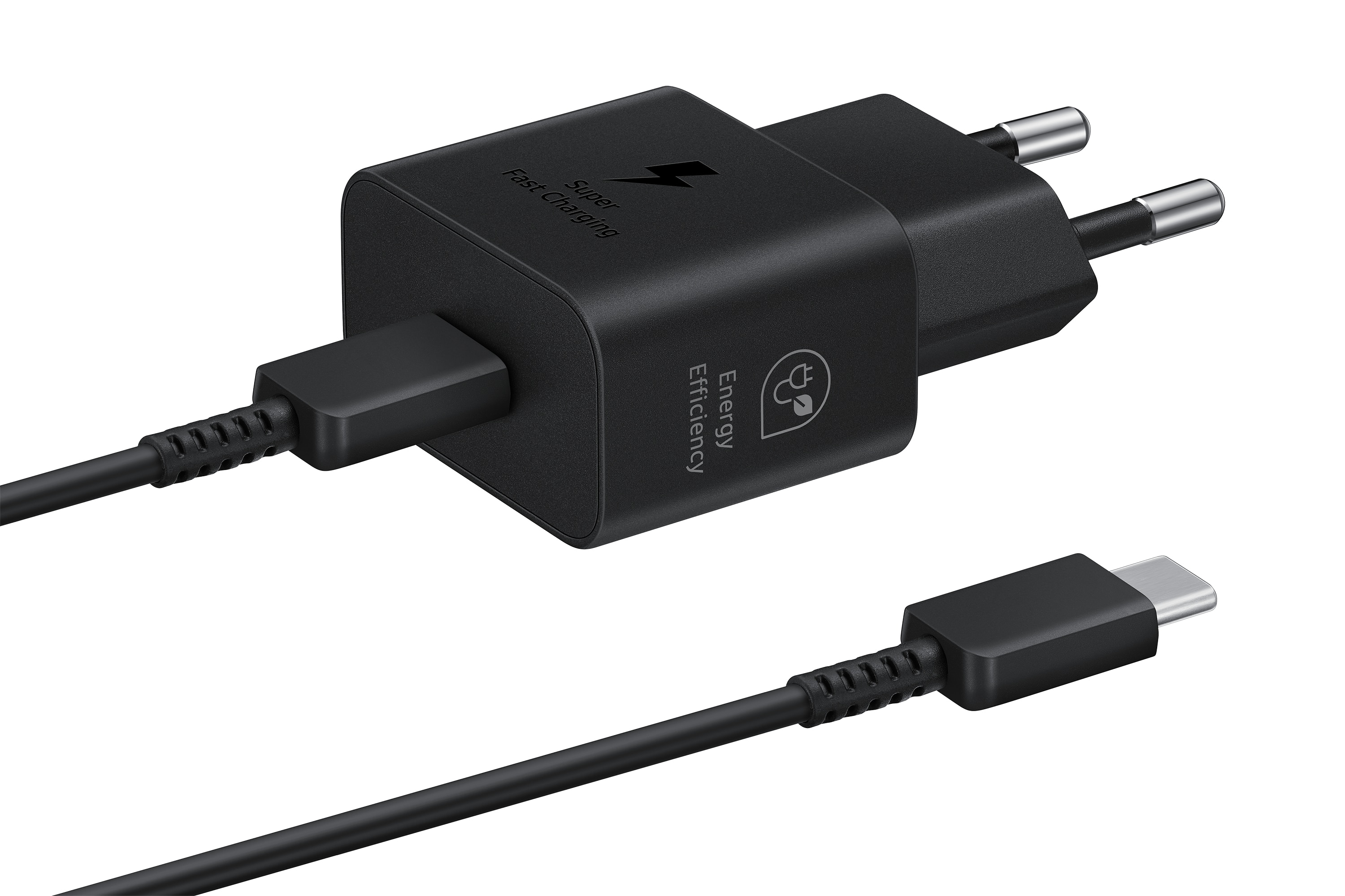 Power Väggladdare + Kabel Fast Charge 25W PD USB-C svart