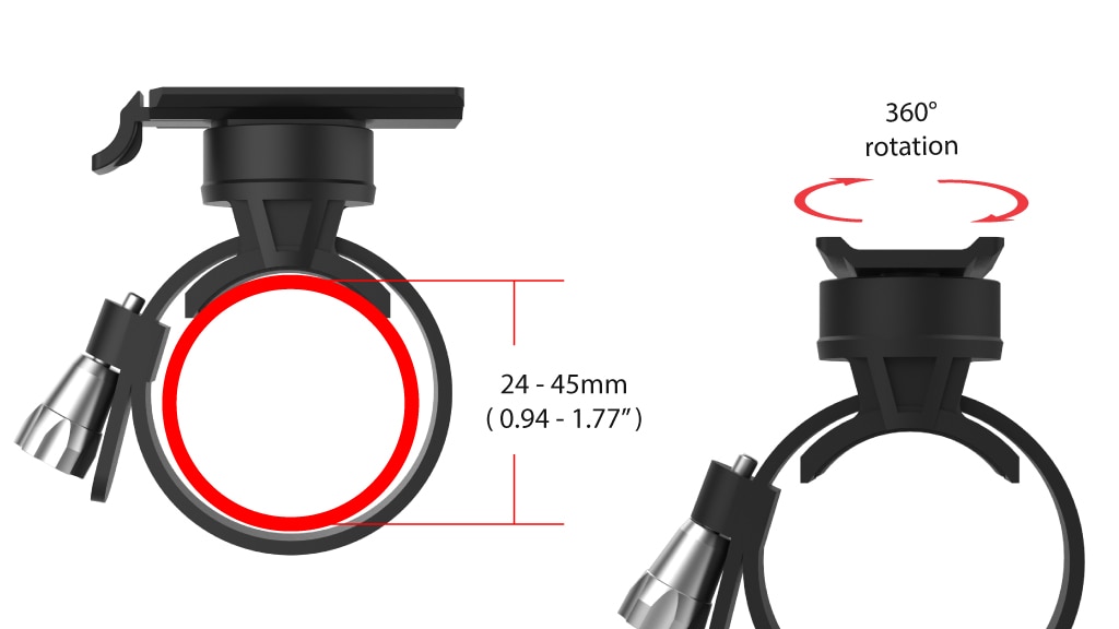 X22K Smartphone Universal Bar/Bike Mount svart