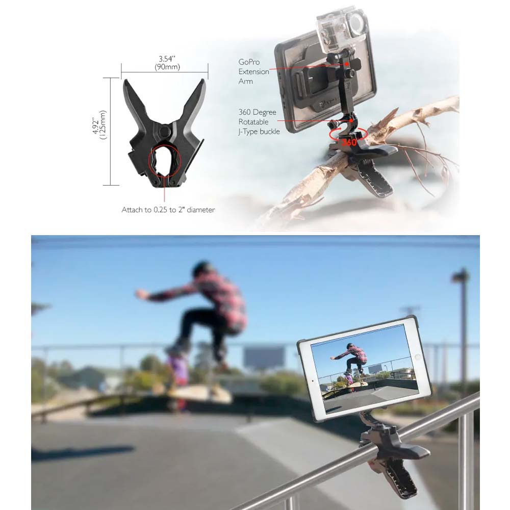 X29T Tablet Jaws Clamp Mount svart