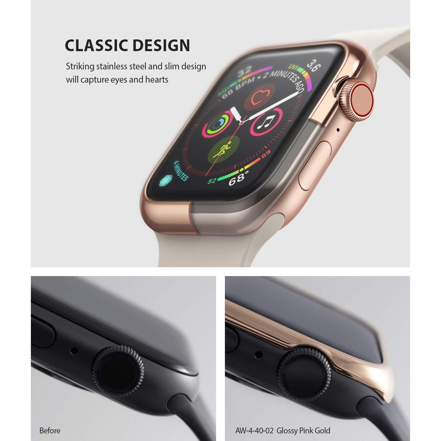 Bezel Styling Apple Watch 40mm Glossy Pink Gold