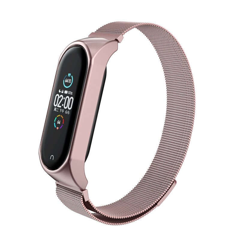 Armband Milanese Xiaomi Mi Band 3/4 rosa guld