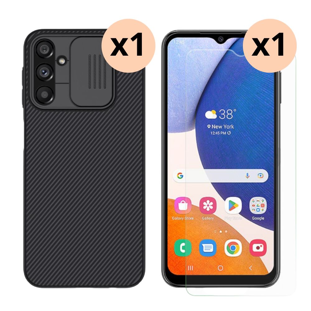 Samsung Galaxy A14 Kit med CamShield Skal och Skärmskydd
