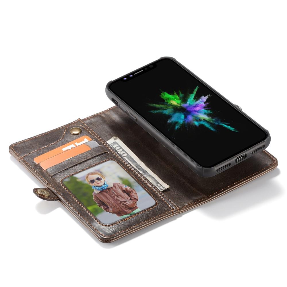 Läderplånbok Magnet iPhone X/XS brun
