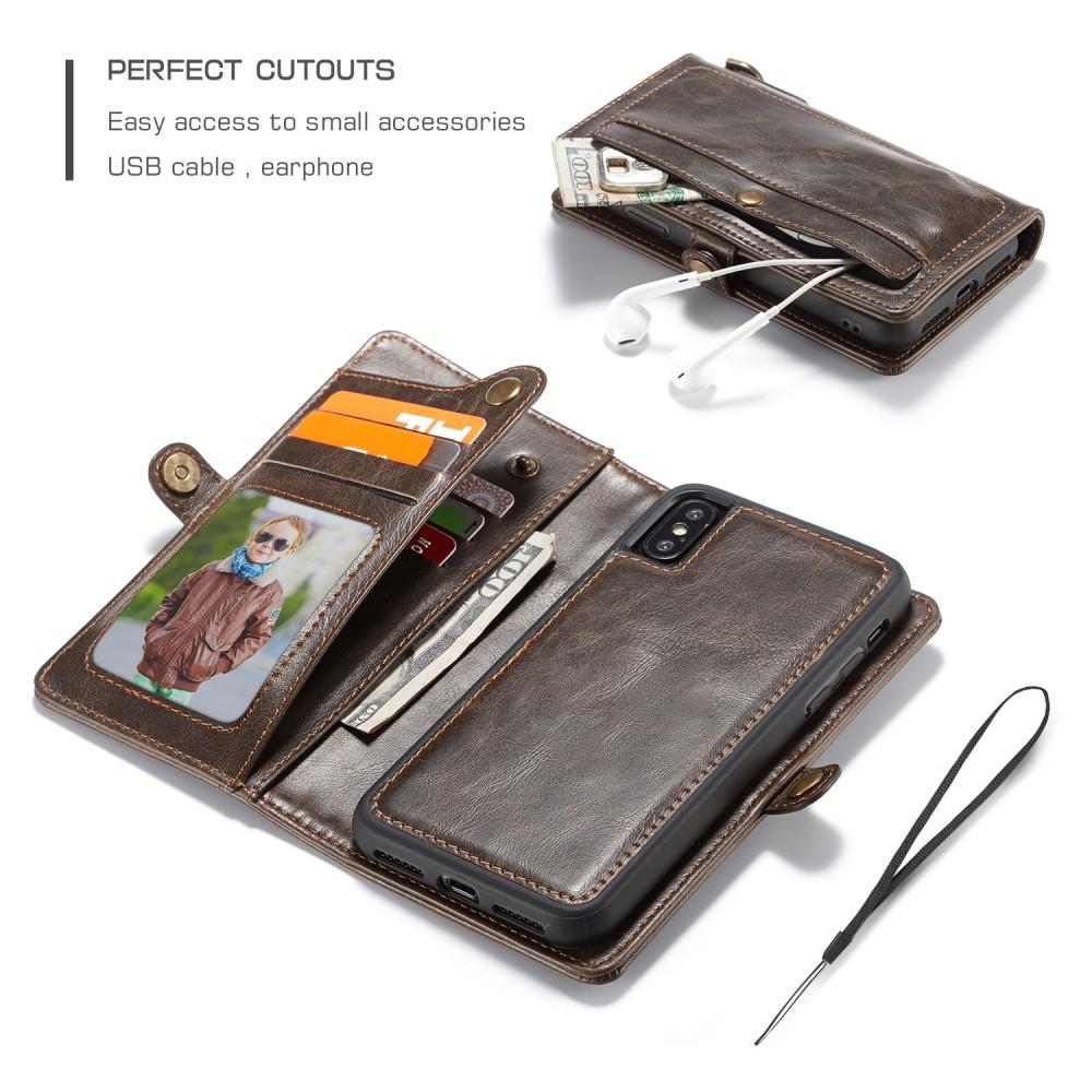 Läderplånbok Magnet iPhone X/XS brun
