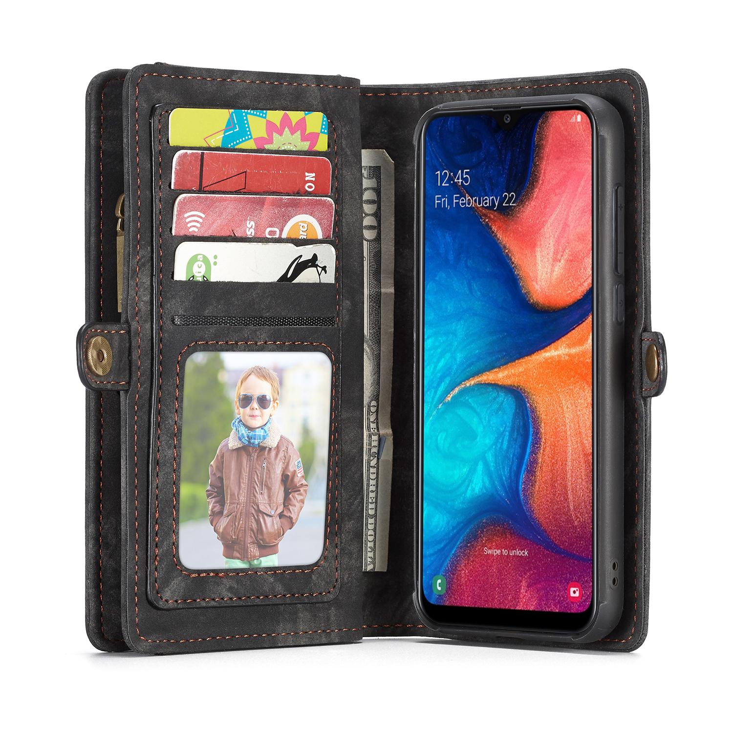 Multi-slot Plånboksfodral Samsung Galaxy A20e Grå