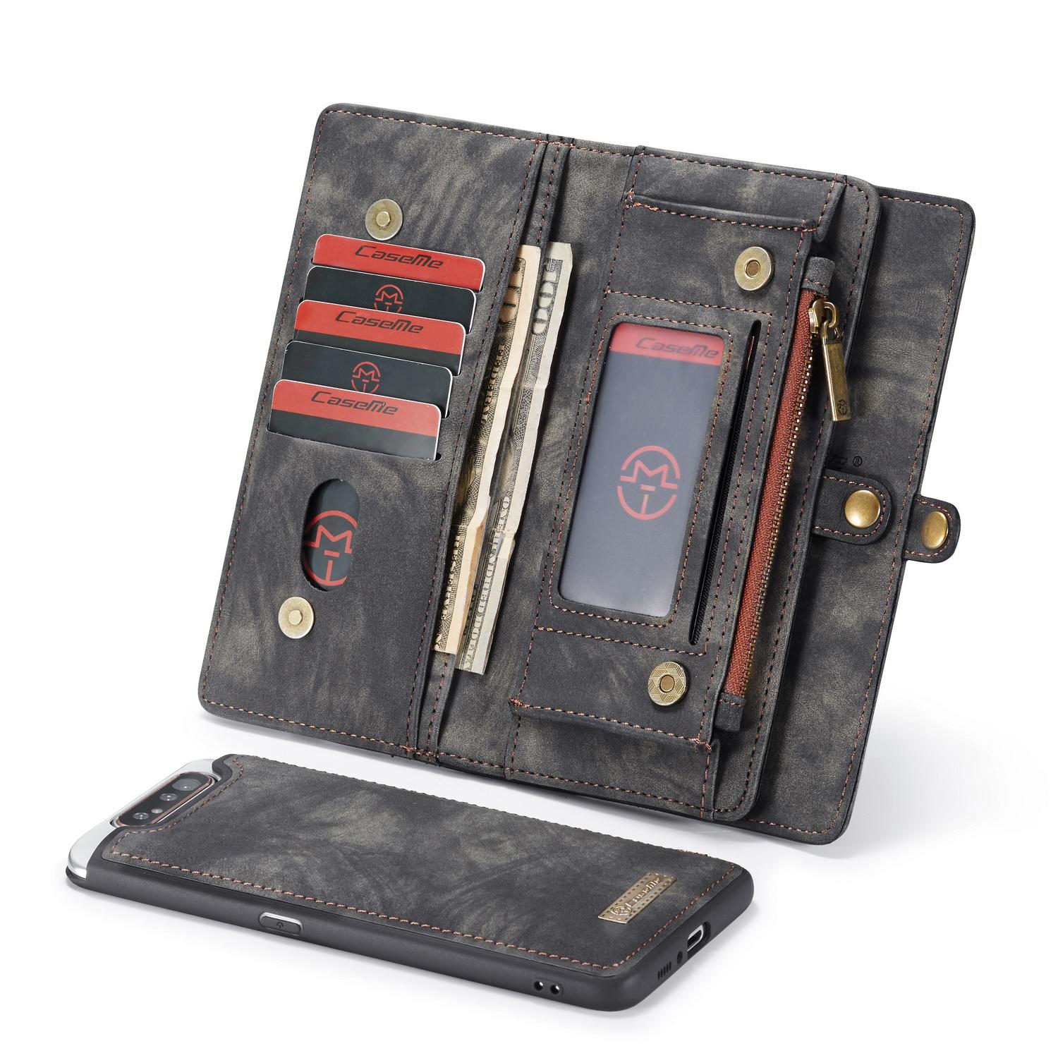 Multi-slot Plånboksfodral Samsung Galaxy A80 Grå