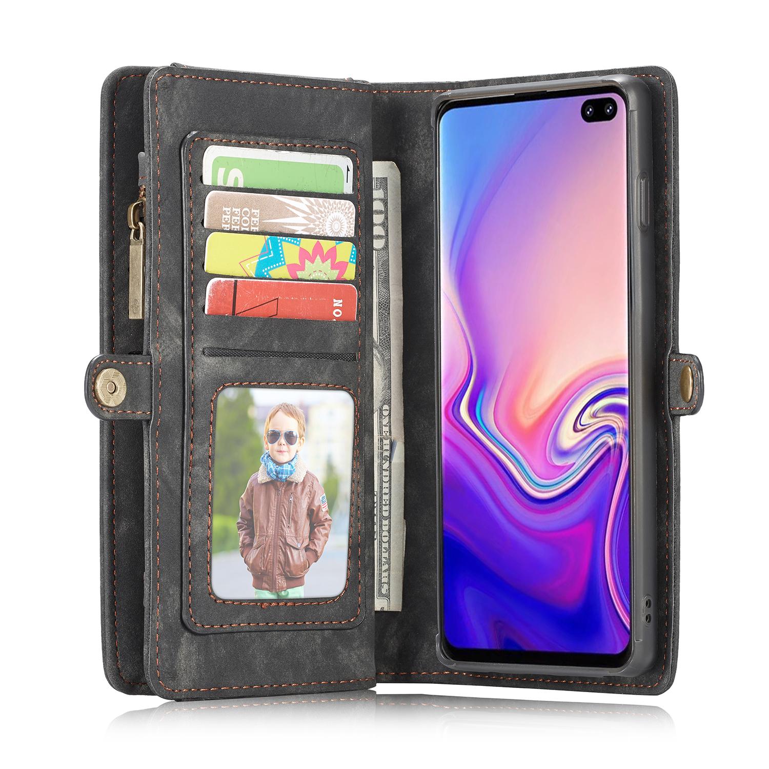 Multi-slot Plånboksfodral Samsung Galaxy S10 Plus Grå