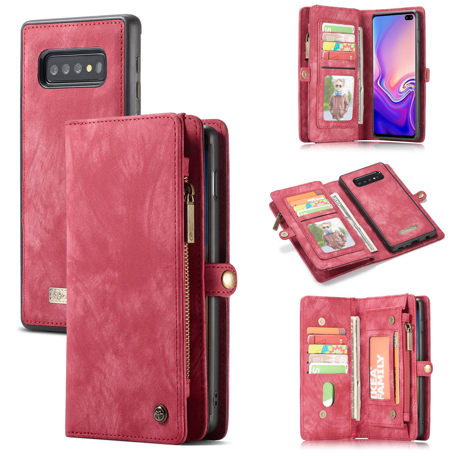 Multi-slot Plånboksfodral Samsung Galaxy S10 Plus Röd
