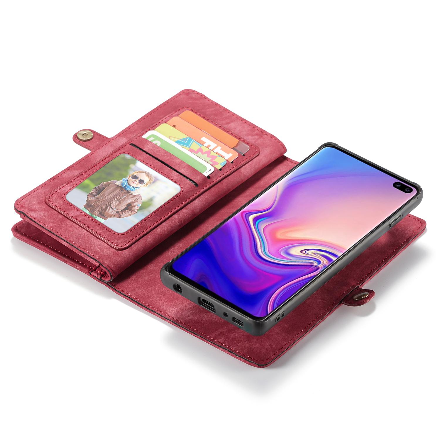 Multi-slot Plånboksfodral Samsung Galaxy S10 Plus Röd