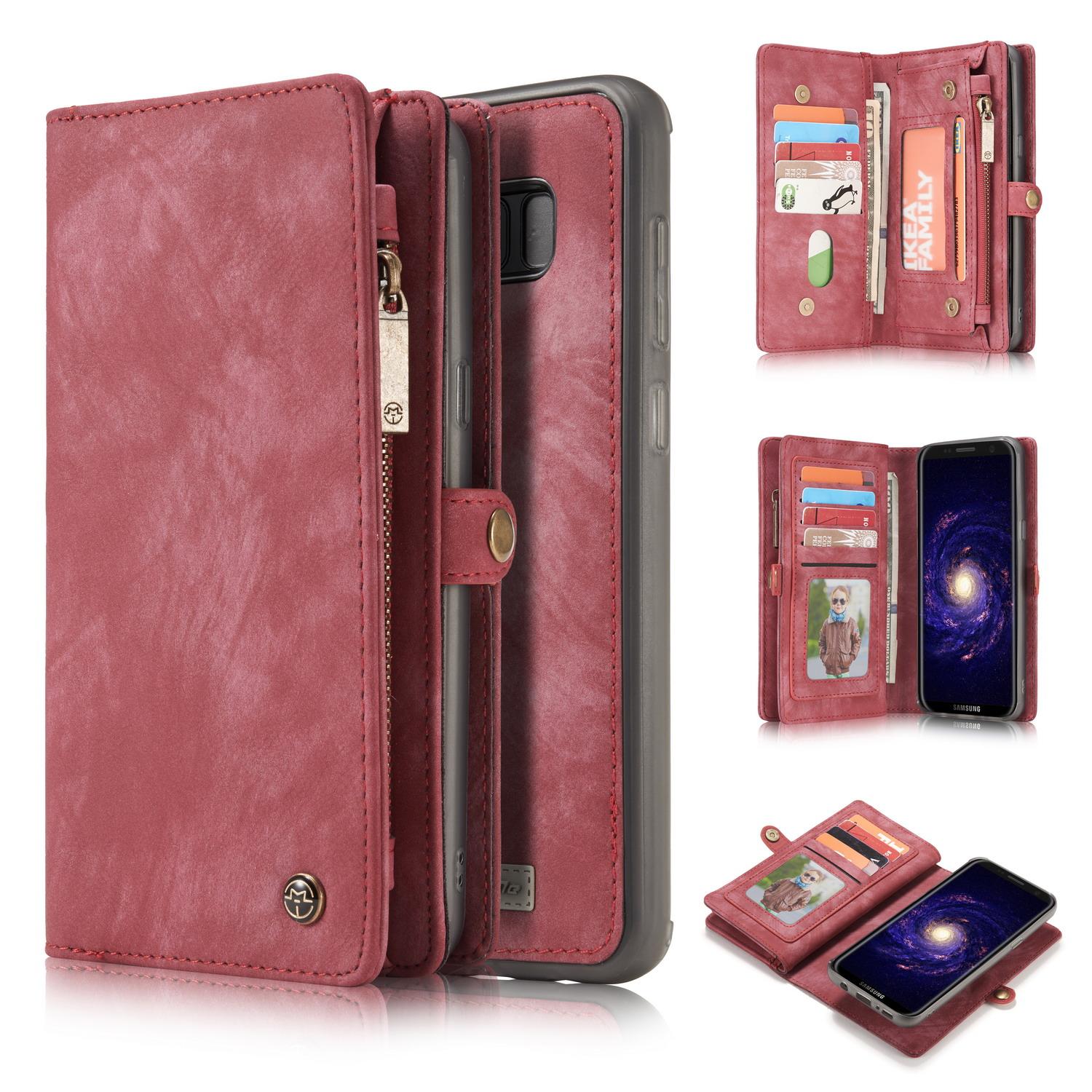 Multi-slot Plånboksfodral Samsung Galaxy S8 Plus Röd