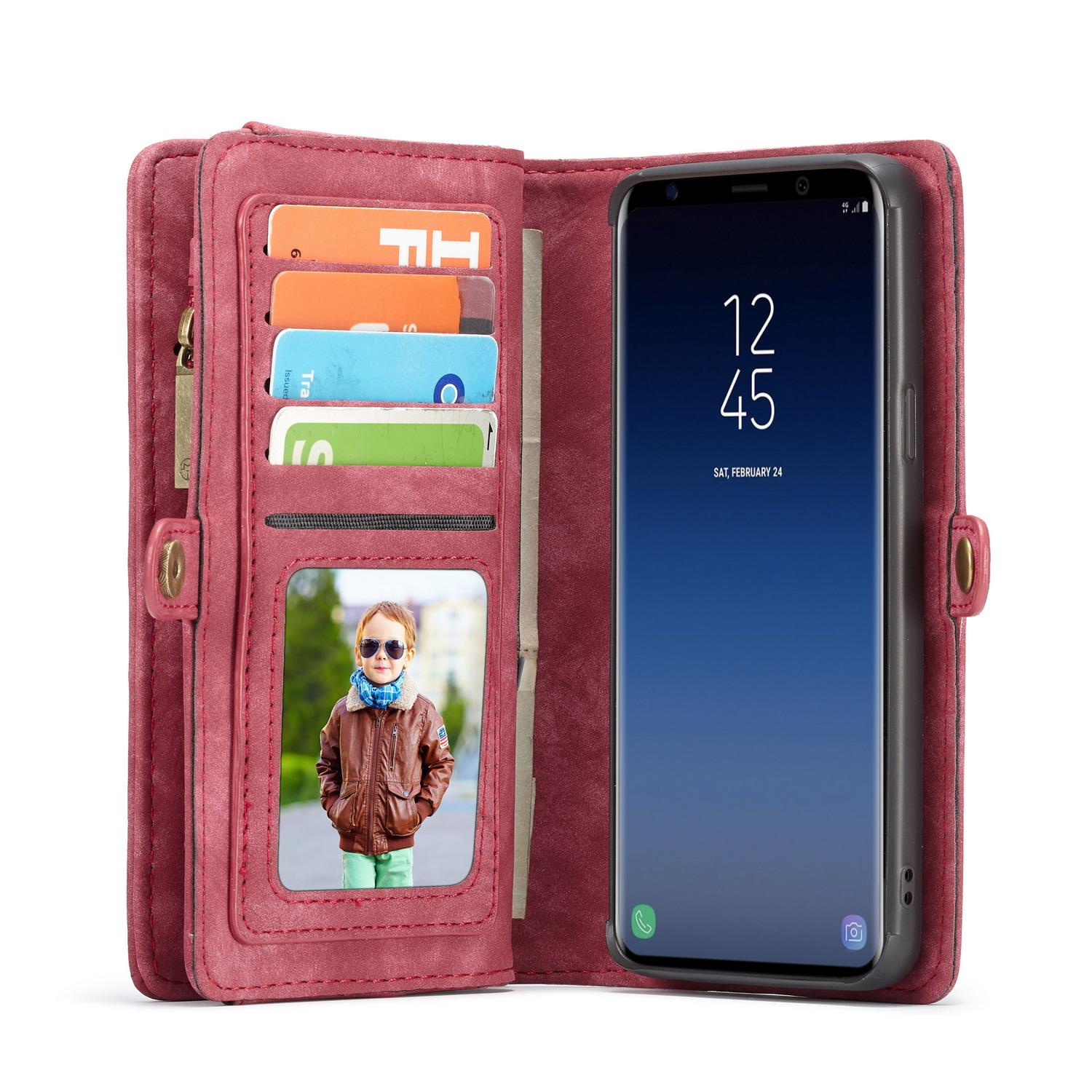 Multi-slot Plånboksfodral Samsung Galaxy S9 Plus Röd