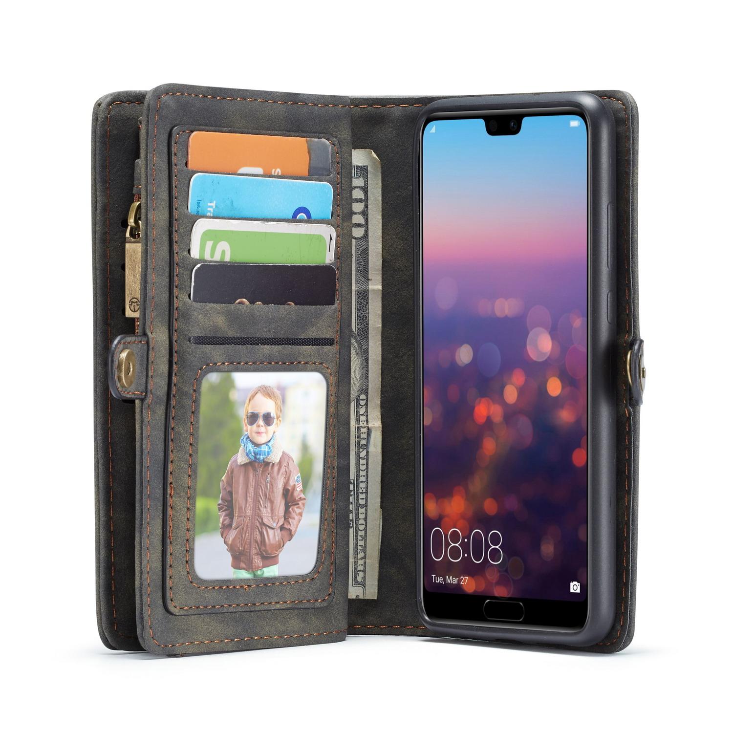 Multi-slot Plånboksfodral Huawei P20 Lite Grå