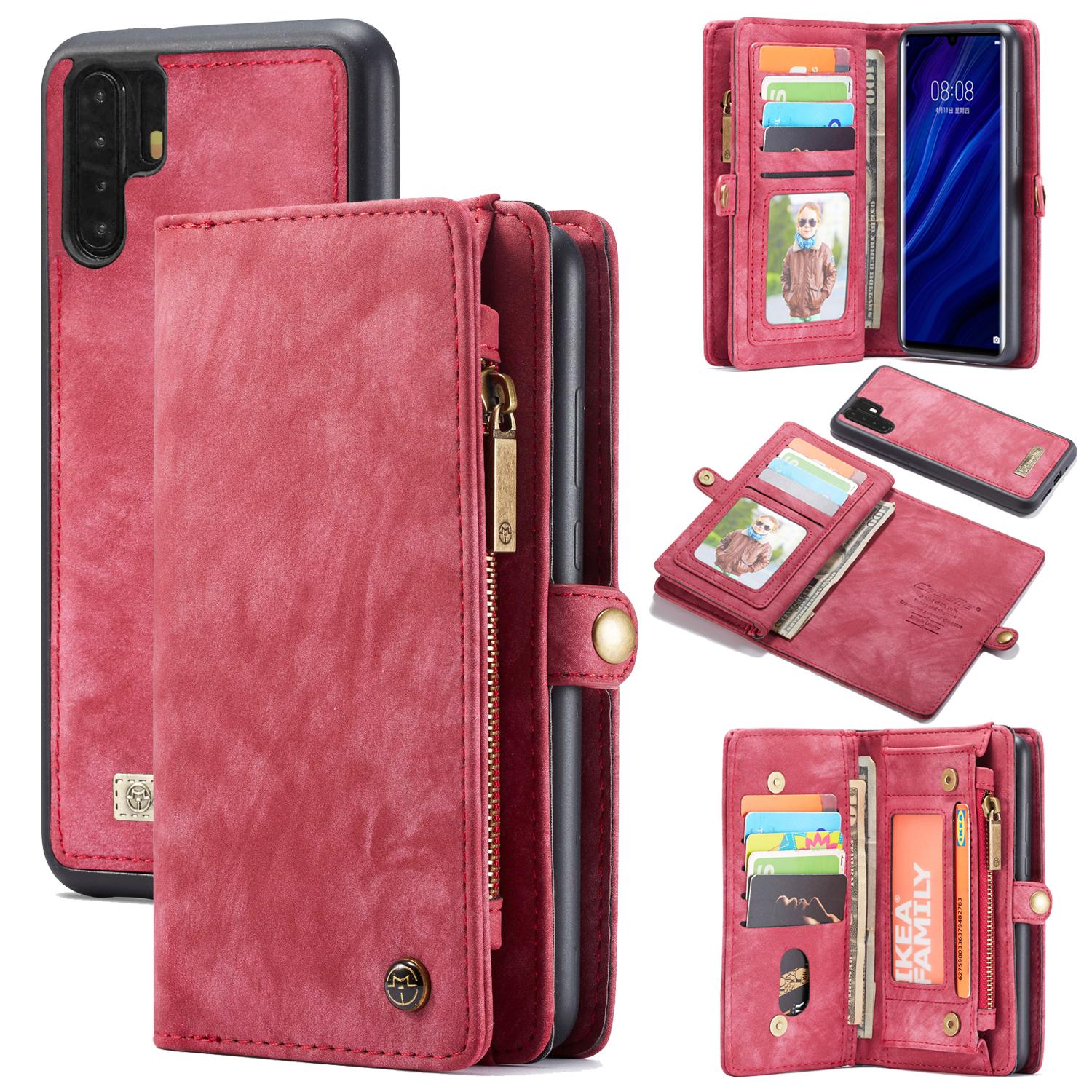 Multi-slot Plånboksfodral Huawei P30 Pro Röd
